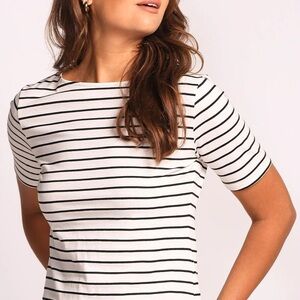 Ralph Lauren Black and low pink  Striped Tee